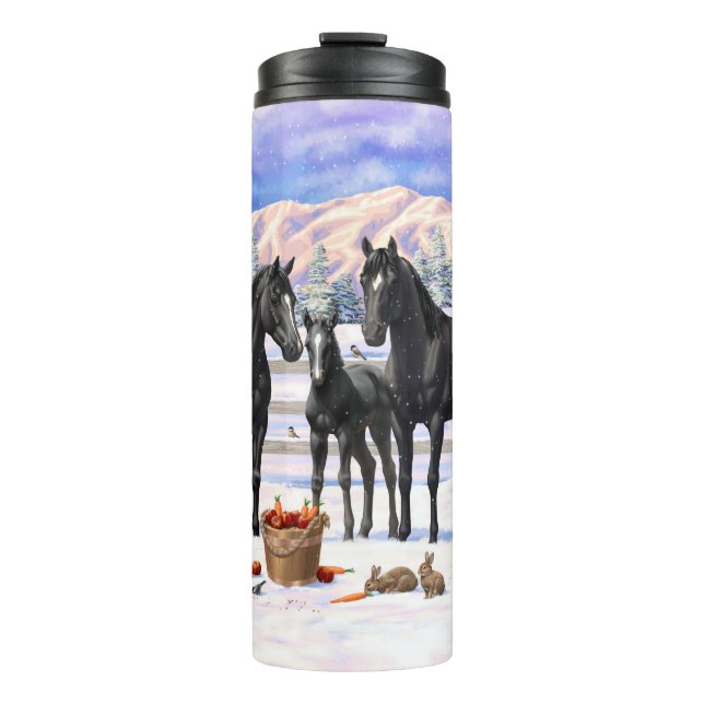 Termo Caballos del Barrio Negro en Nieve (Anverso)