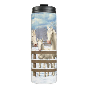 Termo Caballos del Cuartel Blanco En Nieve