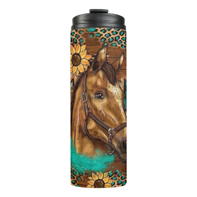 Termo Caballos y girasoles (Anverso)