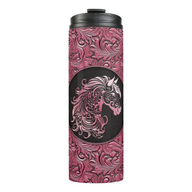 Termo Cabeza de caballo de cuero con herramientas de cue (Anverso)