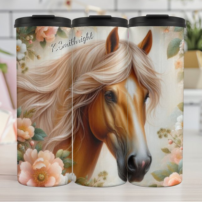 Termo Cabeza de caballo dorado Floral Belleza (Subido por el creador)