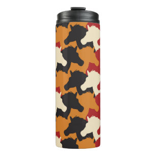 Termo Cabezas de unicornio de camuflaje, patrón de repet