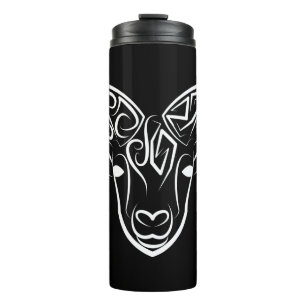 Termo Cabra/oveja tribal negra y blanca