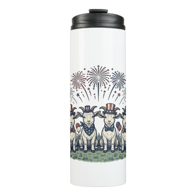 Termo Cabras Patrióticas Fuegos Artificiales Diseño Cami (Anverso)