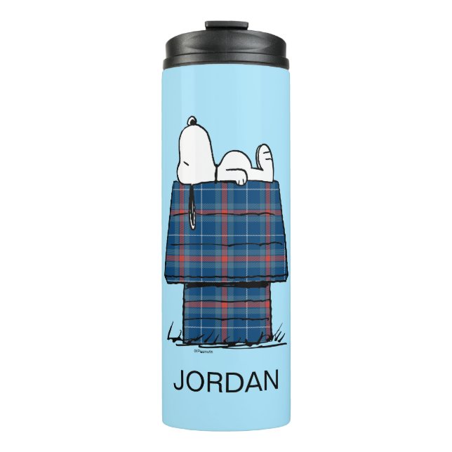 Termo Cacahuetes | Snoopy Plaid Flannel | Añadir su nomb (Anverso)