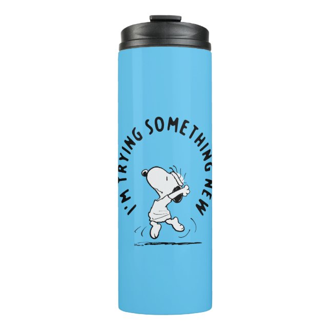Termo Cacahuetes | Snoopy Tramitando Algo Nuevo (Anverso)