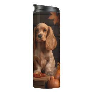 Termo Cachorro Cocker Spaniel Delicia de Otoño Calabaza