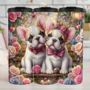 Termo Cachorro de Bulldog Francés Jardín de Rosas Wrap
