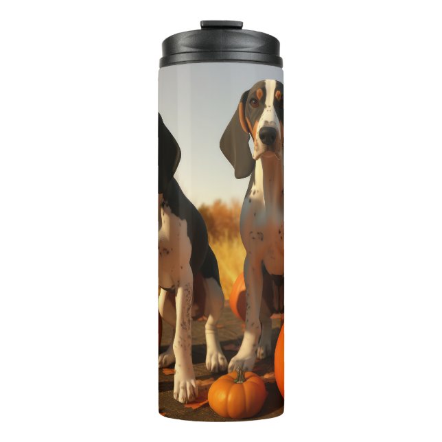 Termo Cachorro de Coonhound Treeing Walker Otoño Calabaz (Anverso)