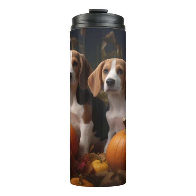 Termo Cachorro de Foxhound Americano Delicia de Otoño (Anverso)
