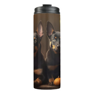 Termo Cachorro de Kelpie Australiano Calabaza Otoño Deli