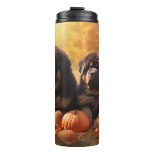 Termo Cachorro de Mastín Tibetano Otoño Delicia Calabaza