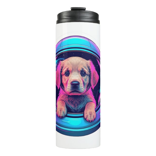 Termo Cachorro de retriever dorado astronauta lindo (Anverso)