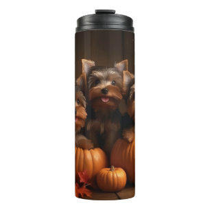 Termo Cachorro de Yorkshire Otoño Delicia Calabaza