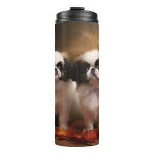 Termo Cachorro Japanese Chin Otoño Delicia Calabaza