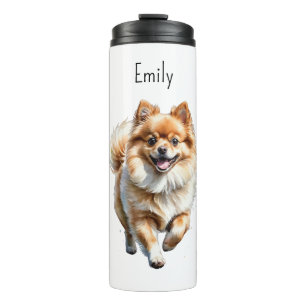 Termo Cachorro Pomerania Adorable Acuarela Personalizada