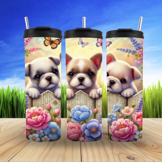 Termo Cachorros de jardín y mariposas (Subido por el creador)