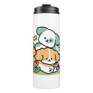 Termo Cachorros felices entrando en mayo - Arte de perro