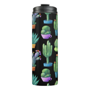 Termo Cacti colorido: Diseño caprichoso y caprichoso.