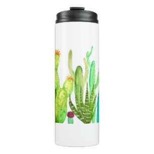 Termo Cactus cactus succulum acuarela del desierto
