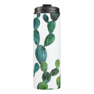 Termo Cactus Craze: Tendencia de las acuarelas tropicale