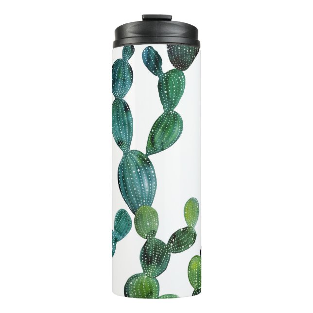 Termo Cactus Craze: Tendencia de las acuarelas tropicale (Anverso)