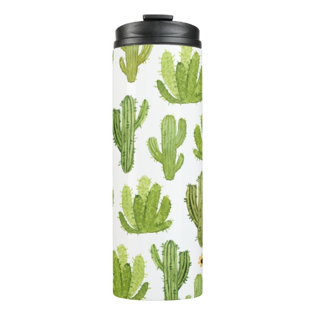 Termo Cactus del desierto verde: acuarela sin foco (Anverso)
