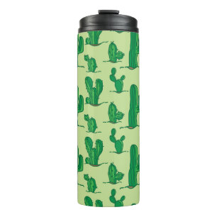 Termo Cactus dibujado a mano: patrón sin costura.