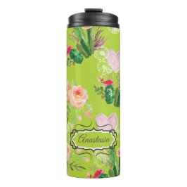 Termo Cactus Personalizadas Pastel Floral