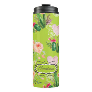 Termo Cactus Personalizadas Pastel Floral