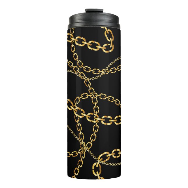 Termo Cadena dorada perfecta, patrón elegante. (Anverso)
