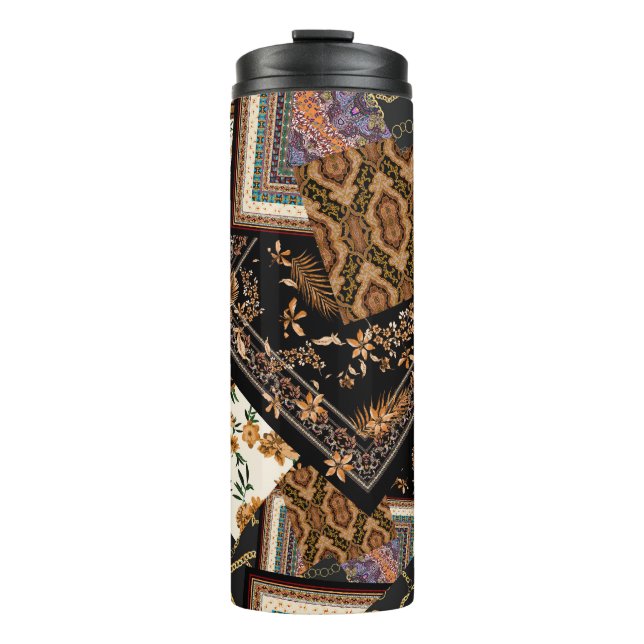 Termo Cadena, paisley, flores: patchwork vintage. (Anverso)