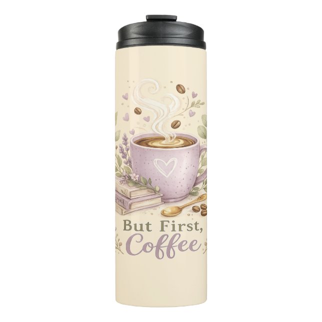 Termo Café Acuarela de Lavanda Acogedor (Anverso)