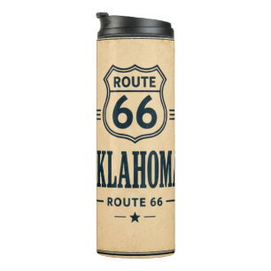 Termo Café de viaje vintage de la ruta 66 de Oklahoma
