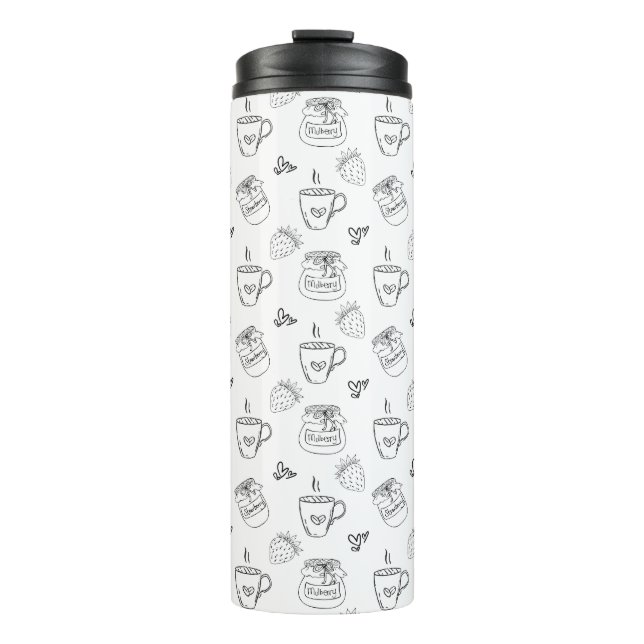 Termo Café Mínimo Simple Fresa Blanco (Anverso)