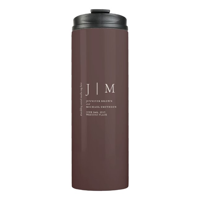 Termo Café moderno formal marrón chocolate (Anverso)