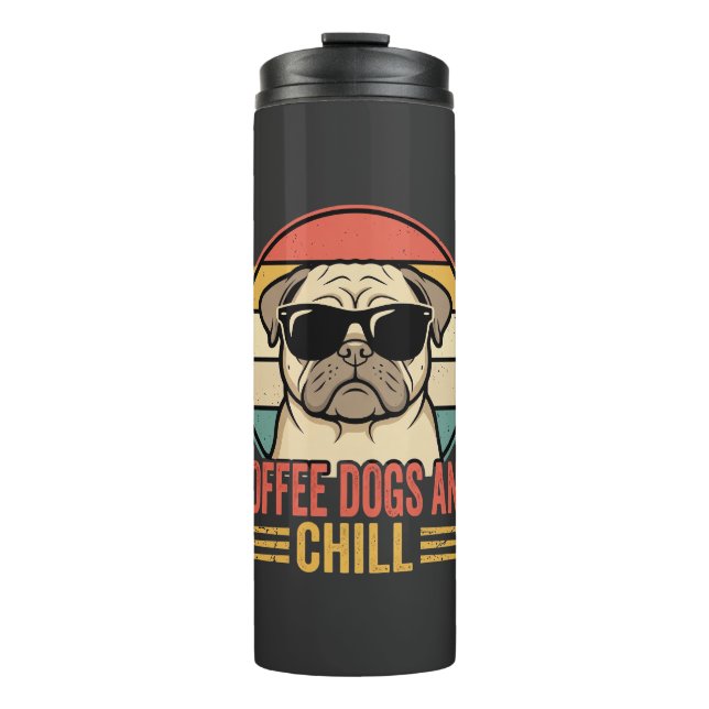 Termo Café Perros y Pug Retro Chill (Anverso)