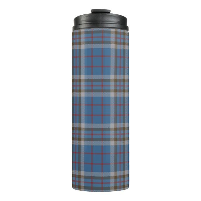 Termo Café Plaid Clan Thompson Tartan Blue Gray Check (Anverso)