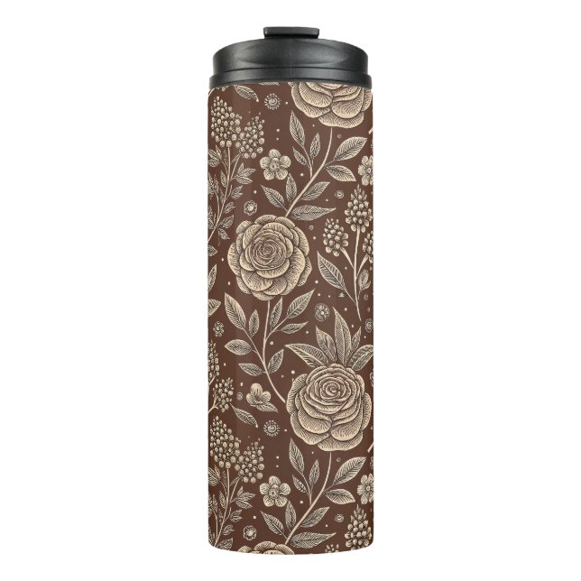Termo Cafe Rosa Wild Floral Pattern (Anverso)