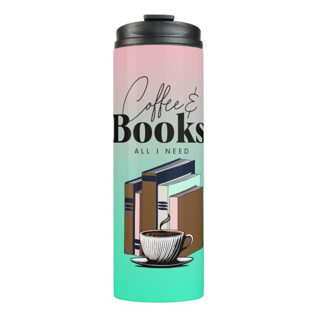 Termo Café y libros es todo lo que necesito (Anverso)