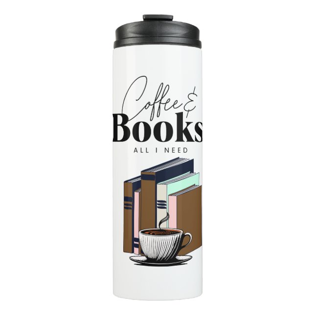 Termo Café y libros es todo lo que necesito (Anverso)