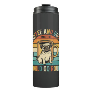 Termo Café y Perros Amante Retro Pug