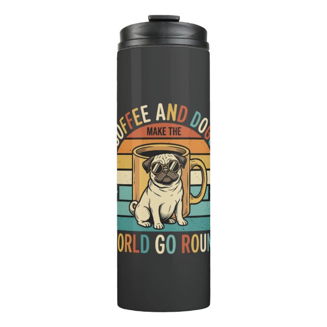 Termo Café y Perros Amante Retro Pug (Anverso)
