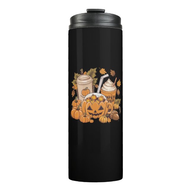 Termo Caída Familia Halloween Día de Acción de Gracias O (Anverso)