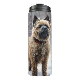 Termo Cairn Terrier deja que nieve Navidades