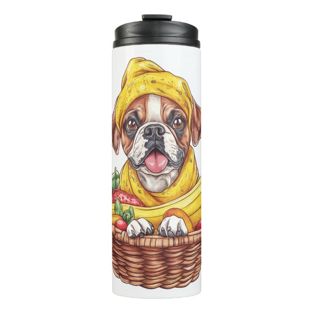 Termo Cajetín de Plátano � Perro de Fruta Divertido (Anverso)