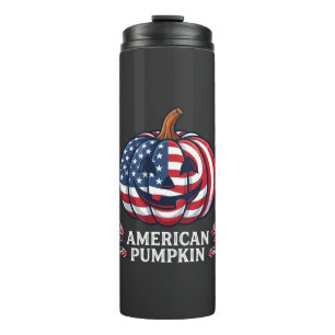 Termo Calabaza americana de Halloween bandera de EEUU es