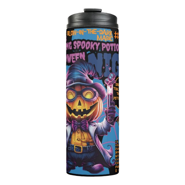TERMO CALABAZA CIENTÍFICA DE HALLOWEEN  (Anverso)