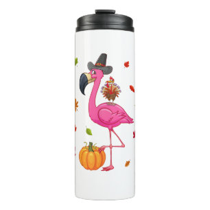 Termo Calabaza de Acción de Gracias Flamingo Turquía