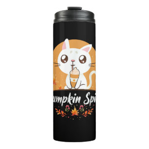 Termo Calabaza de gatos, camiseta de especias, se caerá.